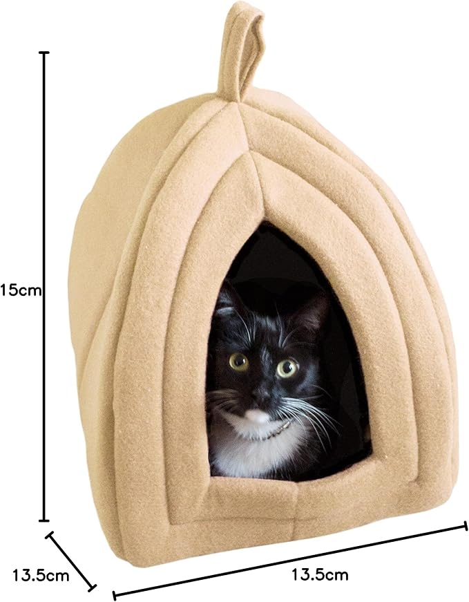 Cat House Indoor Cat Bed with Removable Foam Cushion, Plush Cat Tent Bed - Image 8