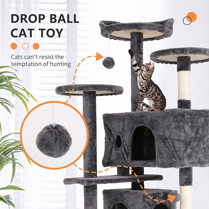 Cat Tree for Indoor Cats, Space Saving Cat Activity Center, Durable Pet Play - Image 5