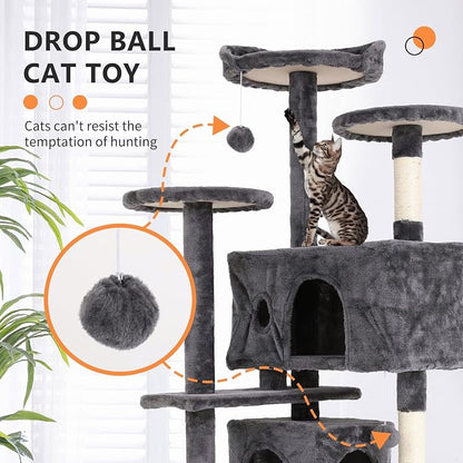 Cat Tree for Indoor Cats, Space Saving Cat Activity Center, Durable Pet Play - Image 5