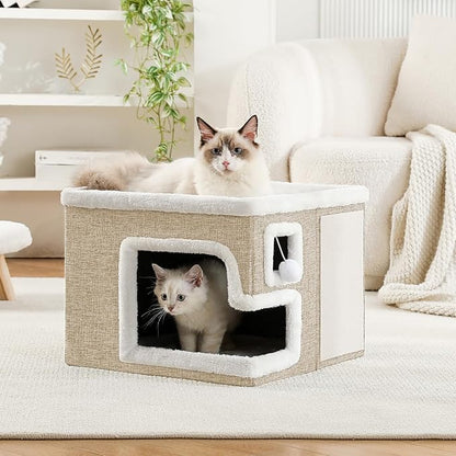 Cat Houses for Indoor Cats, Covered Cat Cave Bed - Image 5