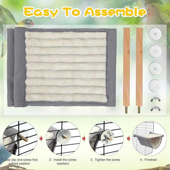 BWOGUE Winter Warm Bird Nest Bed Hanging Hammock Snuggle Hut Parrot House Tent - Image 3