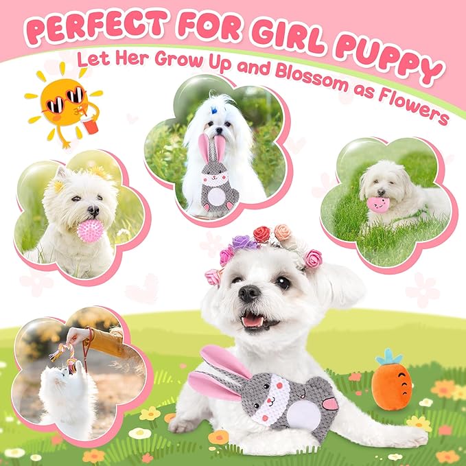 Zeaxuie Pink Puppy Toys for Teething - Image 2