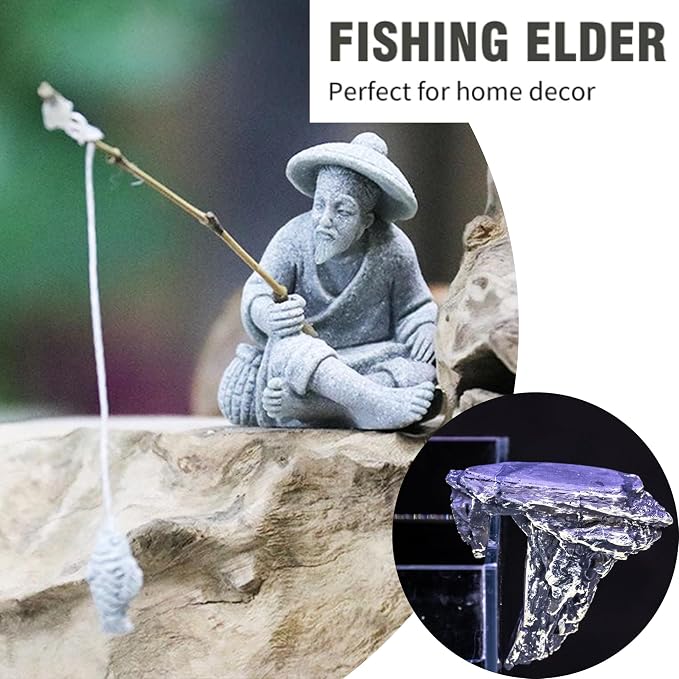 LIYAOLI Mini Fisherman Statue for Aquarium Decor - Image 2
