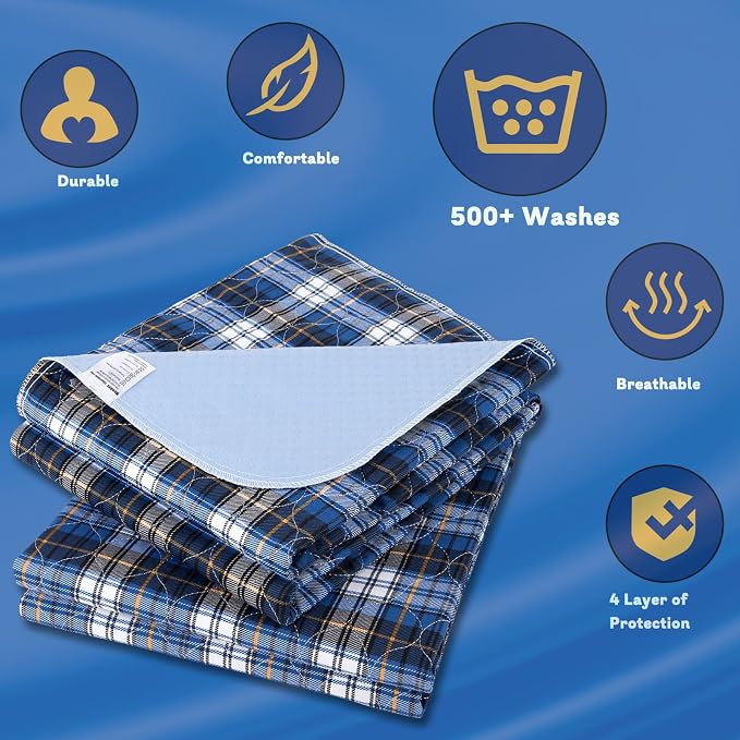 Non-Slip Bed Pads for Incontinence Washable, Waterproof Bed Pads, Adult - Image 4