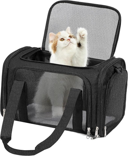 Discala Cat Dog Carrier Up to 15 Lbs TSA Airline Approved Pet Carrier by Discala