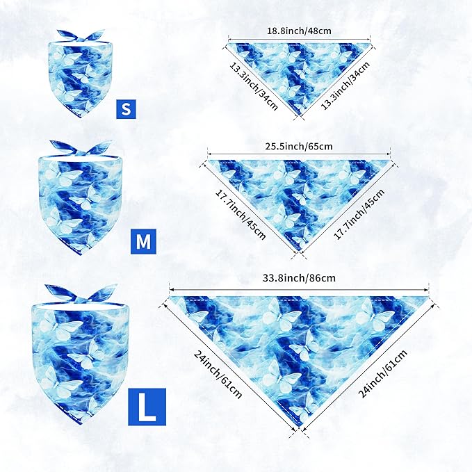 30 Pack Large Tie Dye Dog Bandanas Stitch Dog Bandana Bulk Reversible Print One - Image 2