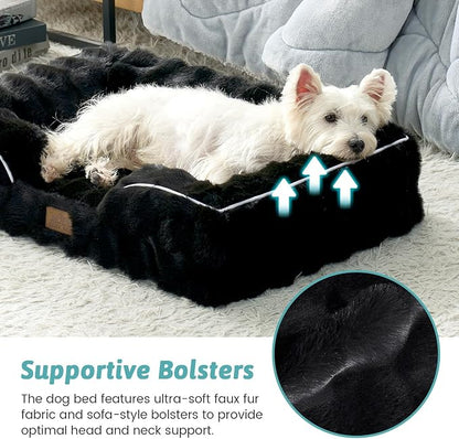 Orthopedic Dog Bed for Large Medium Size Dog, Soft and Warm Faux Fur Sofa for - Image 4