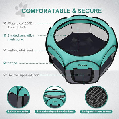 Pet Cat Playpen for Indoor Cats Enclosed, Puppy Dog Play Pen for Outdoor Travel - Image 4
