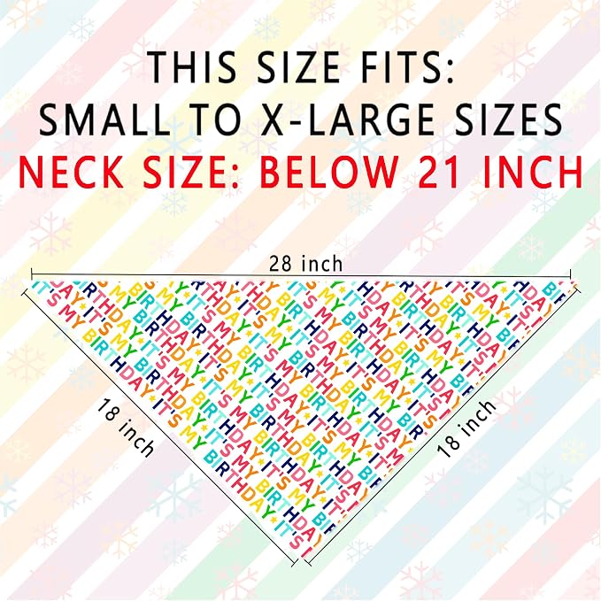 Birthday Dog Bandanas 1 Pack, Colorful HBD Dog Scarfs - Image 3