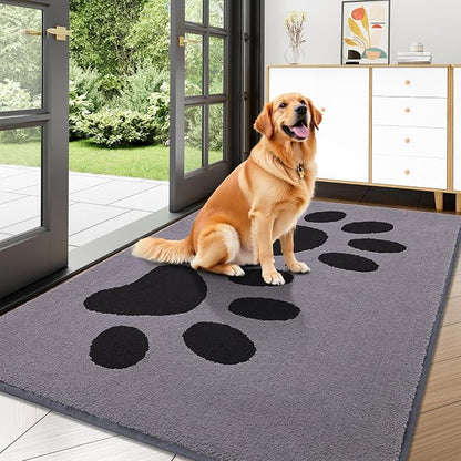 Buganda Dog Door Mat for Muddy Paws, Absorbent Dirt Trapper Washable Indoor by Buganda