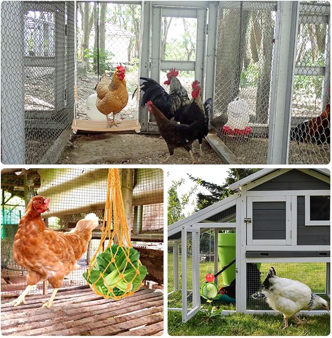 3PCS Chicken Toys for Coop Accessories, Chicken Swing, Vegetable Hanging Feeder - Image 4
