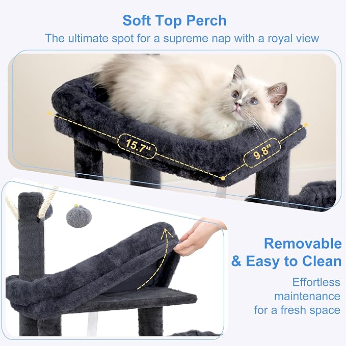 Heybly Cat Tree, 45.3-Inch Cat Tower - Image 4