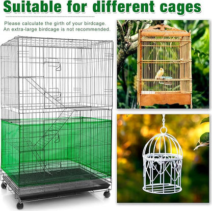 Shappy Large Bird Cage Seed Catcher, Bird Cage Cover Net Skirt Guard, - Image 6