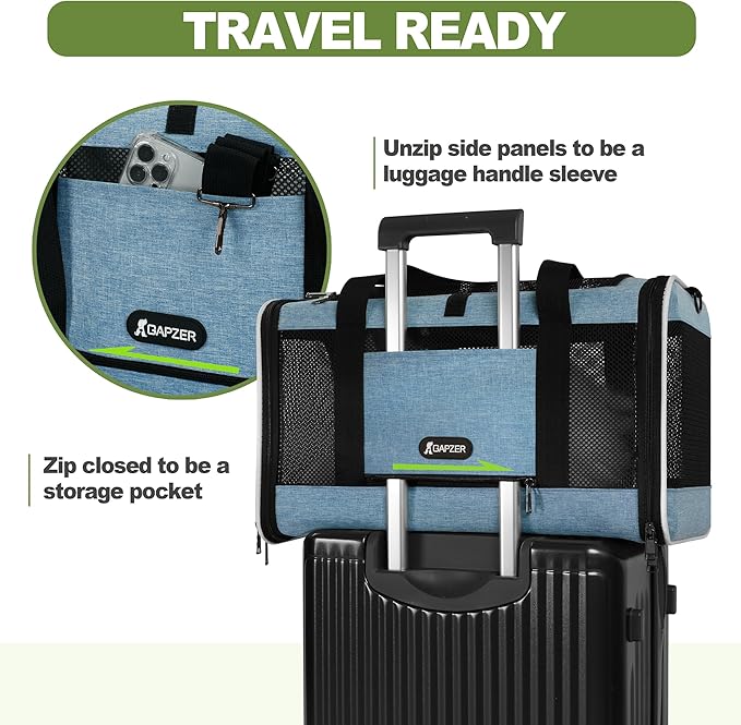 Cat Carrier 18 x 11 x 11 Top Loading Soft-Sided Pet Travel Bag Over 15lbs - Image 5