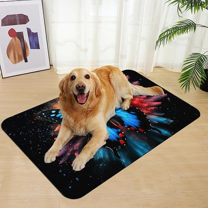 Blue Butterfly on Blooming Pet Feeding Mat– Christmas Stocking Quick Dry - Image 7