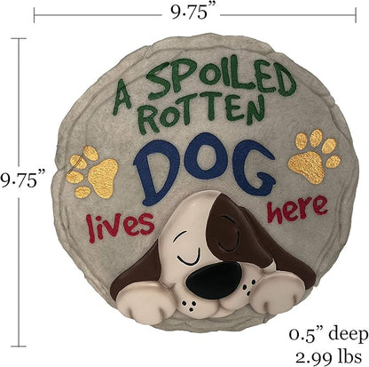 Spoontiques - Garden Décor - Spoiled Rotten Dog Stepping Stone - Decorative - Image 5