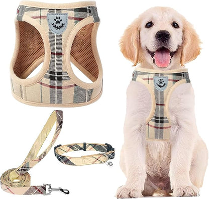PUPTECK Adjustable Dog Harness Collar and Leash Set Step in No Pull Pet Harness by PUPTECK