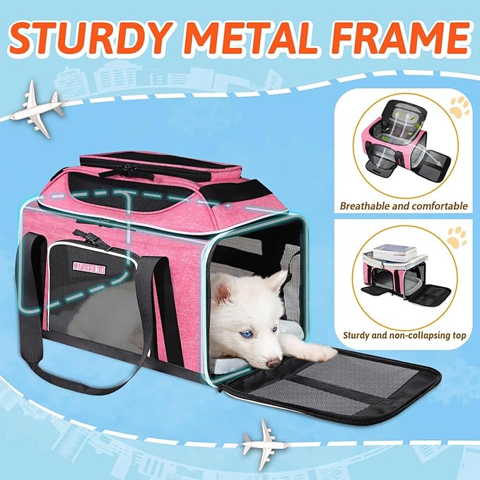 Petskd Top-Expandable Pet Carrier 17x12x8.5 Inches JetBlue Allegiant Spirit - Image 6