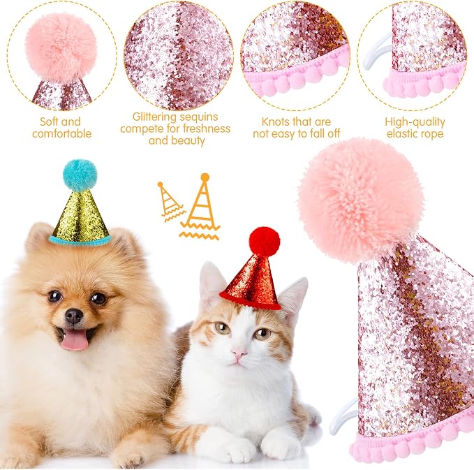 4 Pieces Dog Birthday Hat for Pets Christmas Party Decoration Accessories Pet - Image 3