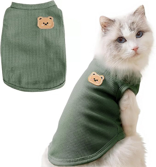 Waffle Knit Cat & Dog T Shirt for Small Dogs, Stretchable Puppy Shirt for by Unknown