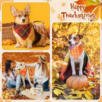 Sweetude 60 Pcs Fall Dog Bandanas Bulk Plaid Bandanas - Image 4