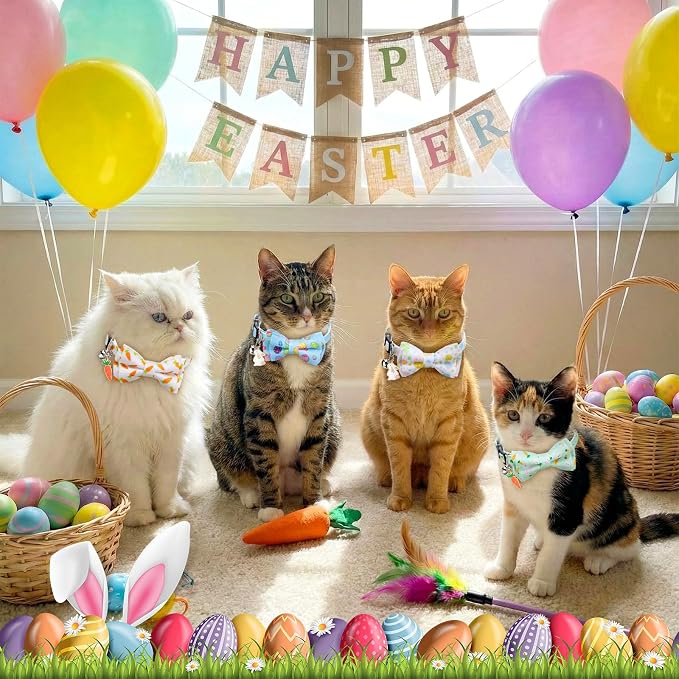 Hsei 6 Pcs Easter Cat Collar Bulk - Image 5