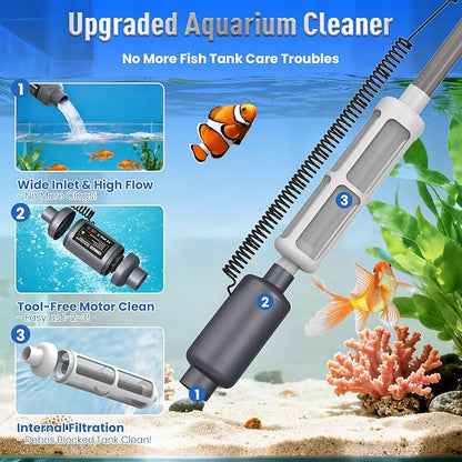 Electric Aquarium Vacuum Gravel Cleaner: Rechargeable Fish Tank Cleaner - Image 4