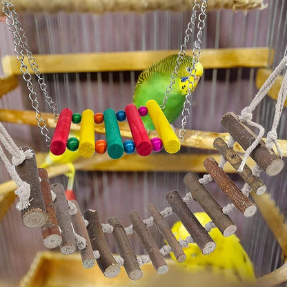 PINVNBY Bird Parakeet Toys, Bird Rope Ladder Swing Hammock Toys, Made of - Image 7
