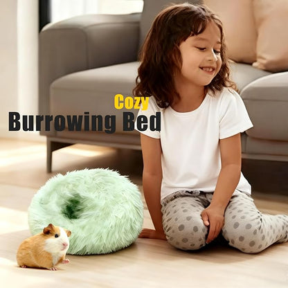 Guinea Pigs Bed Small Animal Bedding Donut-Shaped Burrowing Pet Bed Soft and - Image 6