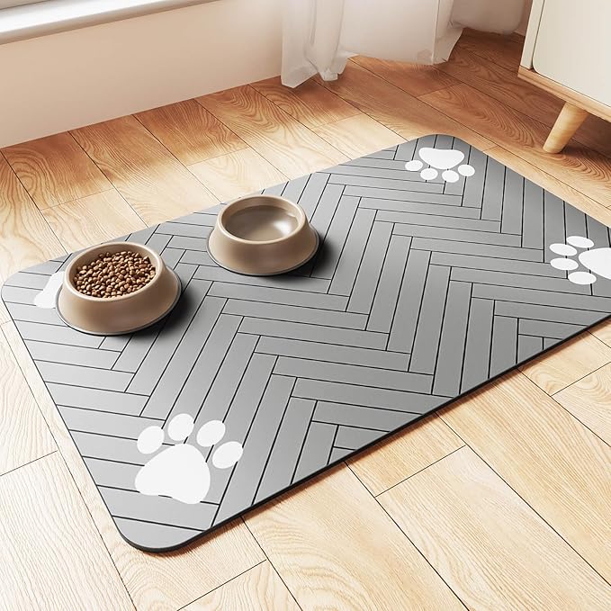 Pet Feeding Mat-Absorbent Pet Placemat by Incenseburner