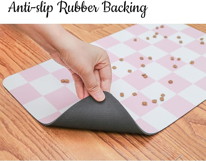 Ralxion Checkered Dog Feeding Mat, Absorbent Mats - Image 7