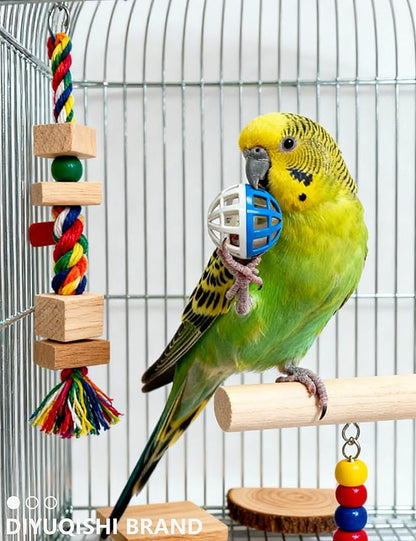 23-Pack Bird Toys for Parrots – Natural Rattan & Plastic Bell Balls – Safe - Image 4