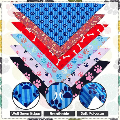 30 Pcs Paw Print Bandanas Bulk for Large Dogs 33 Inch XL Stitch Dog Bandanas - Image 3
