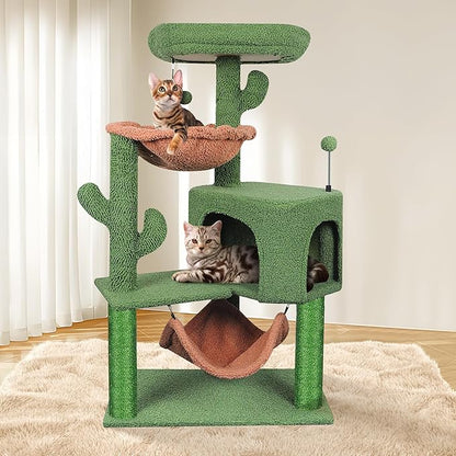 YUNIQUE Cat Tree with Cat Condo Scratch Post and Big Hammock - Image 2