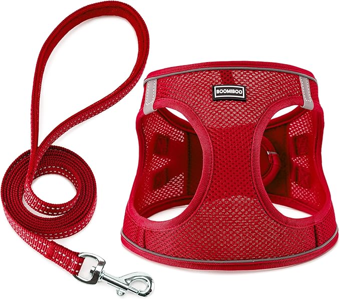 Dog Harness with Leash Set, No Pull Adjustable Reflective Step-in Puppy Pet by BOOMIBOO