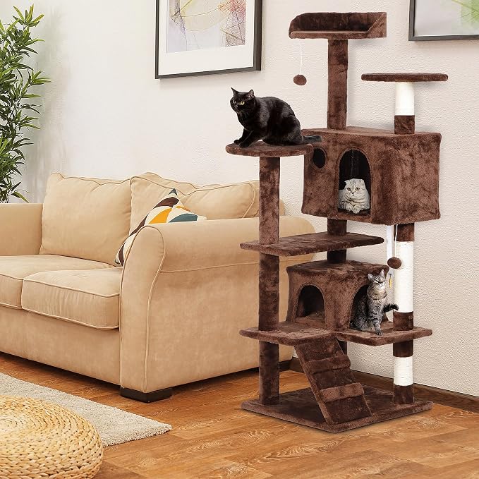 54-Inch Cat Tree for Large Cats, Sturdy Multi-Level Cat Tower - Image 9