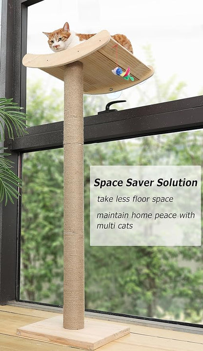 Window Cat Perch with Scratching Posts, Mounted with 3 Strong Suction Cups - Image 6