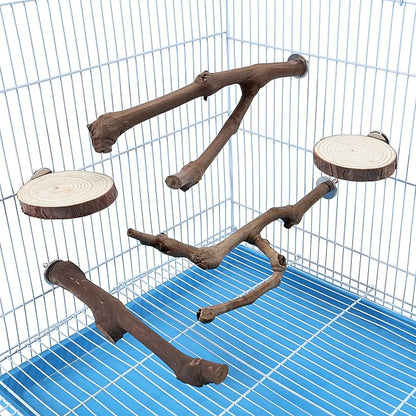 Mogoko 5PCS Bird Perch Natural Wood Grape Stick Stand, 3 Grape Stick Paw - Image 7