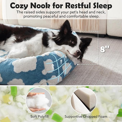 JOEJOY Cute Dog Bed Medium Size Dog, Rectangle Soft Furry Dog Beds - Image 2