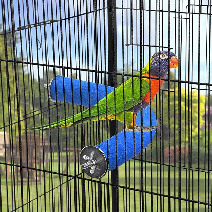 U Shape Parrot Perch Stand Toy Bird Platform Sand Paw Grinding Clean Stick - Image 3