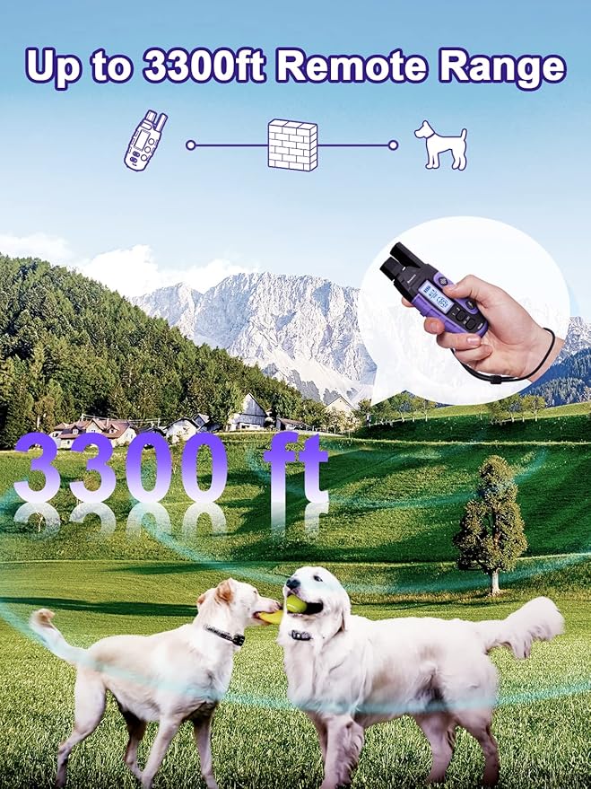 Bousnic Dog Shock Collar 2 Dogs - 3300 ft Waterproof Training Collar - Image 2