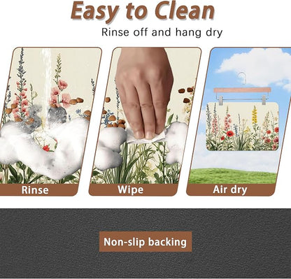Vintage Flower Botanical Garden Dog Cat Food Mat, Absorbent Pet Feeding Mat - Image 4