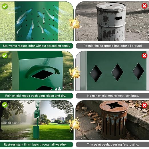 Dog Poop Trash Can Outside for HOA Communities, Durable Rust Proof Aluminum Dog - Image 6