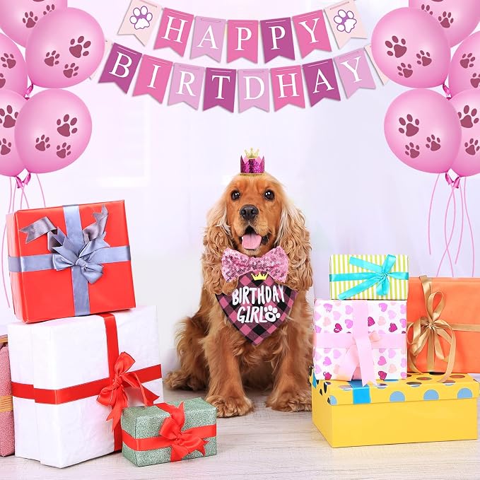 Dog Birthday Party Supplies, Dog Birthday Hat Bandana Scarf - Image 8