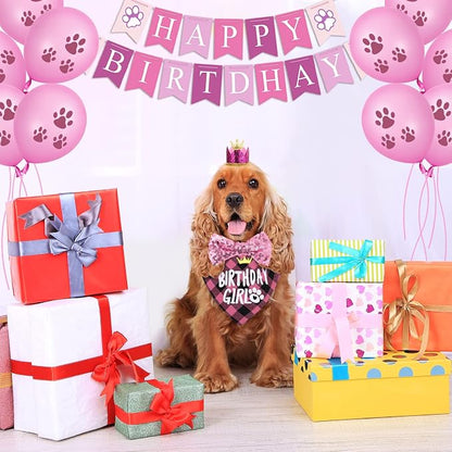 Dog Birthday Party Supplies, Dog Birthday Hat Bandana Scarf - Image 8