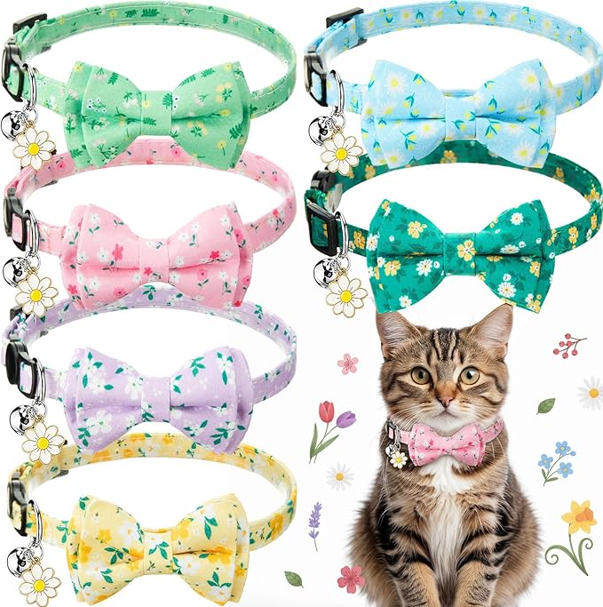 Hsei 6 Pcs Spring Cat Collars Bulk by Hsei