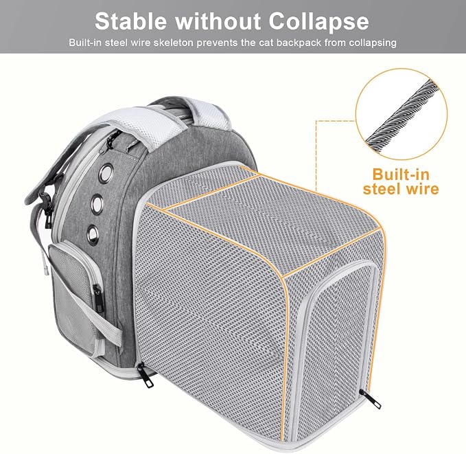 Breathable Cat Bubble Backpack Large Space Pet Carrier Backpack Expandable - Image 4