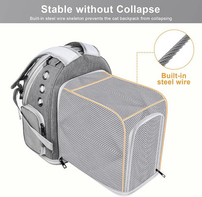 Breathable Cat Bubble Backpack Large Space Pet Carrier Backpack Expandable - Image 4