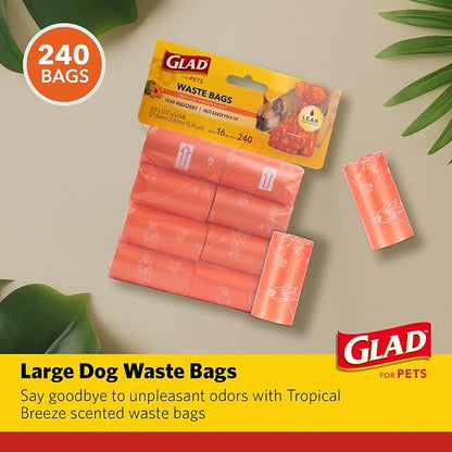 Glad for Pets Large Dog Waste Bags, Tear-Resistant, 16 Rolls | Heavy Duty Dog - Image 3