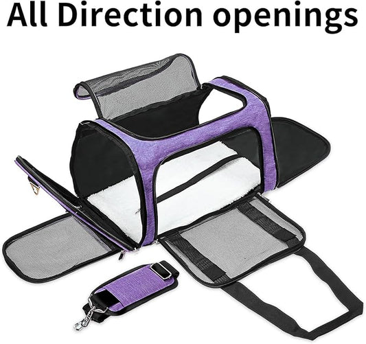 Soft-Sided Cat/Dog/Pet Carrier, Collapsible Pets Travel Carriers - Image 2